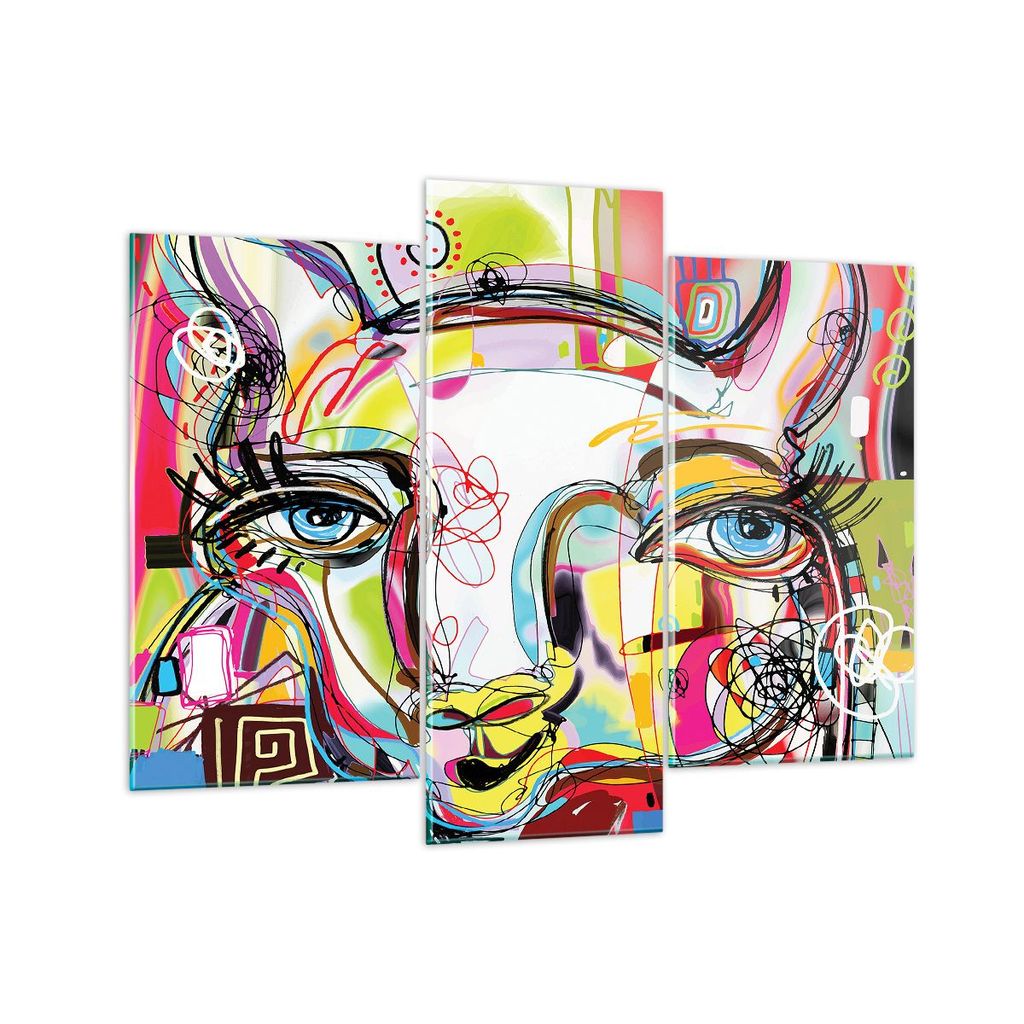 Bilder auf glas - Abstraktion modern - 130x100cm - Glasbilder - Wandbilder - Kunstdruck - zum Aufhängen bereit - Wanddekoration aus Glas - Glas Bi...