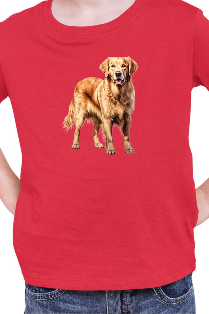 Kinder T-Shirt Dogs Breeds Golden Retriever Dog Breed 007, 3-4 Jahr - 104 / Rot