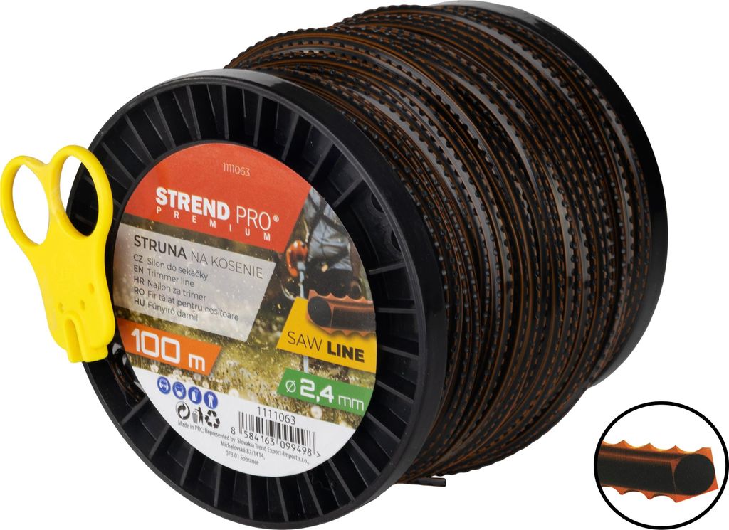 Mähfaden Strend Pro Premium SawLine, 2,4 mm, L-100 m, gezahnt