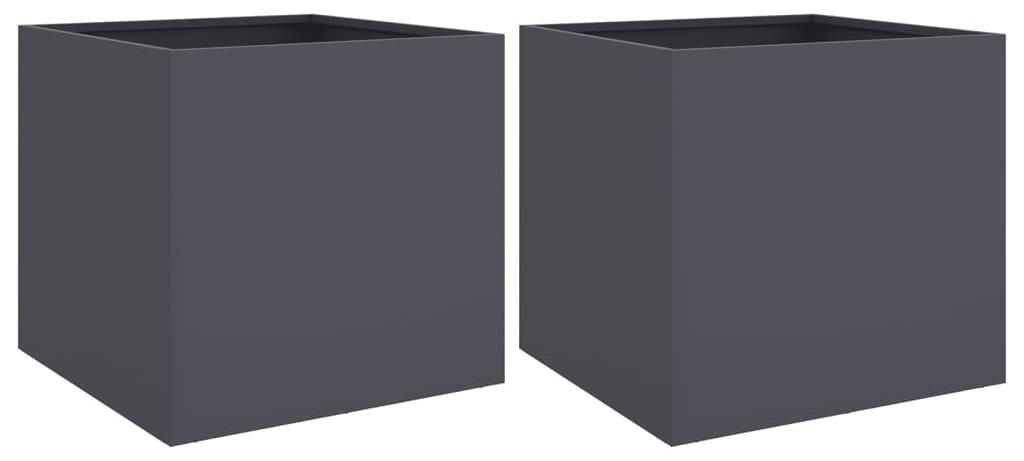 vidaXL Sadzarka 2 szt. Antracyt 42x40x39 cm Stal Zdjęcie produktu 