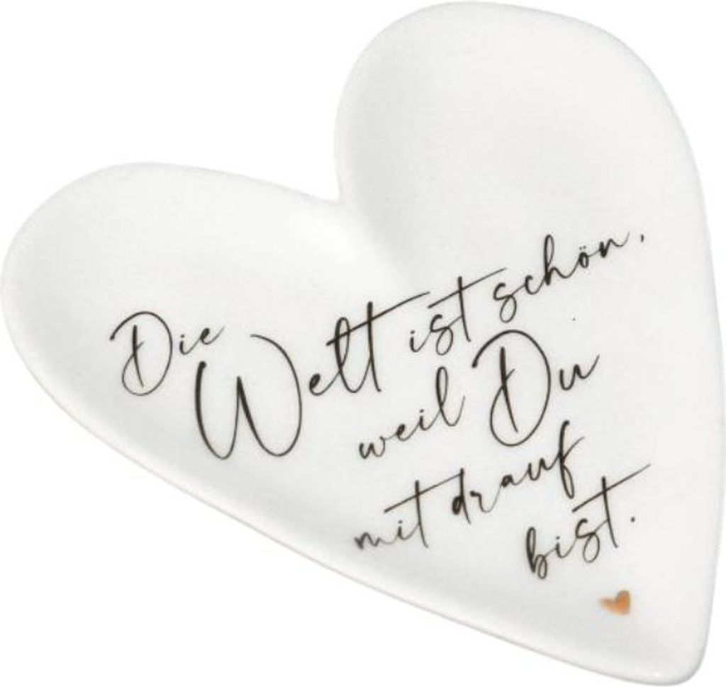 Mini Herzteller "Die Welt ist schön, weil Du mit drauf bist"