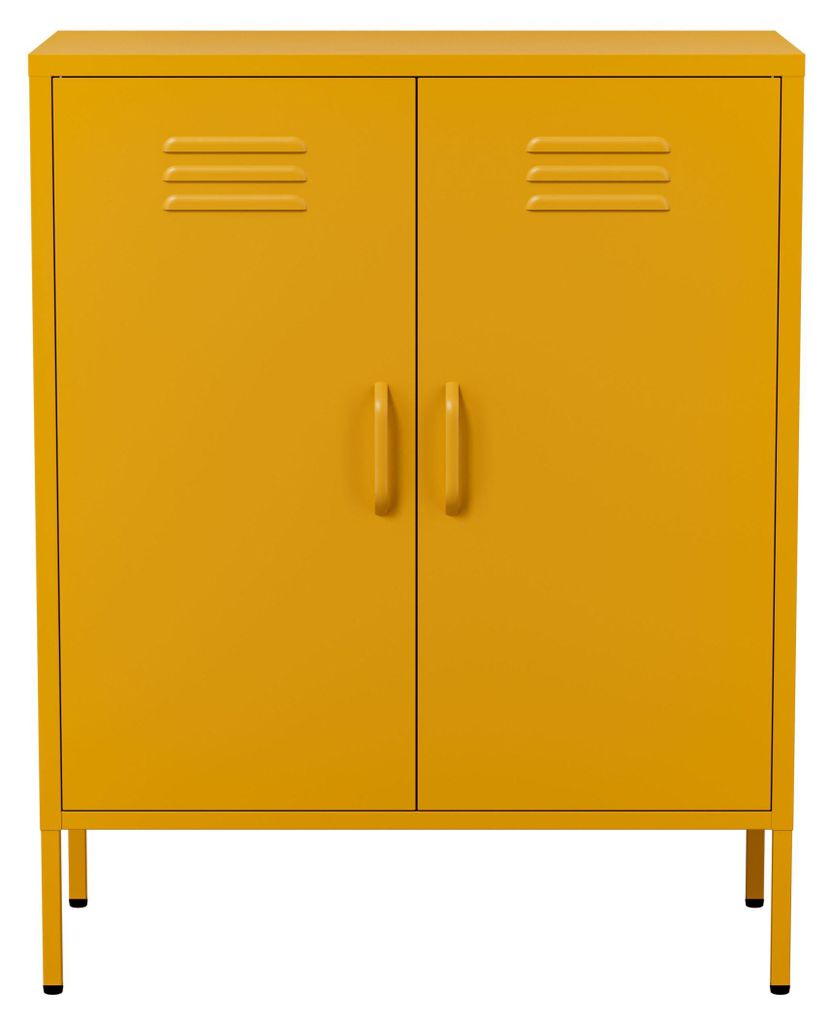 Lendo Online Sideboard Metal 80x40x100 cm Giallo Immagine del prodotto 
