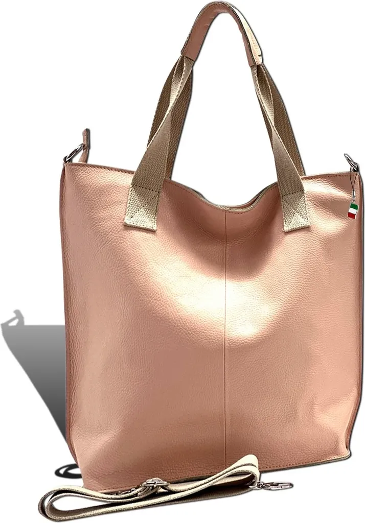 Borsa Shopper Florence Rosa in Pelle D2OTF161A - Vera Pelle Made in Italy