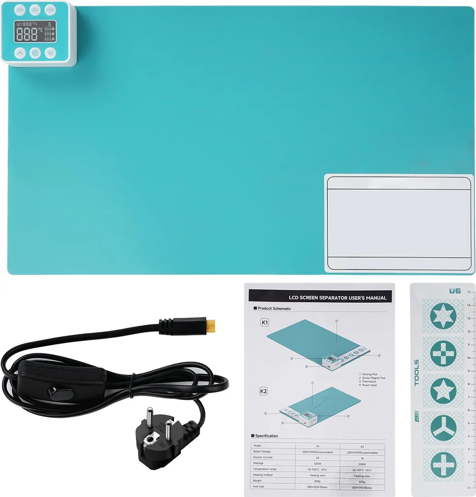 Tapis de Préchauffage pour Réparation Écran LCD K1 - Modèle 15 Pouces
