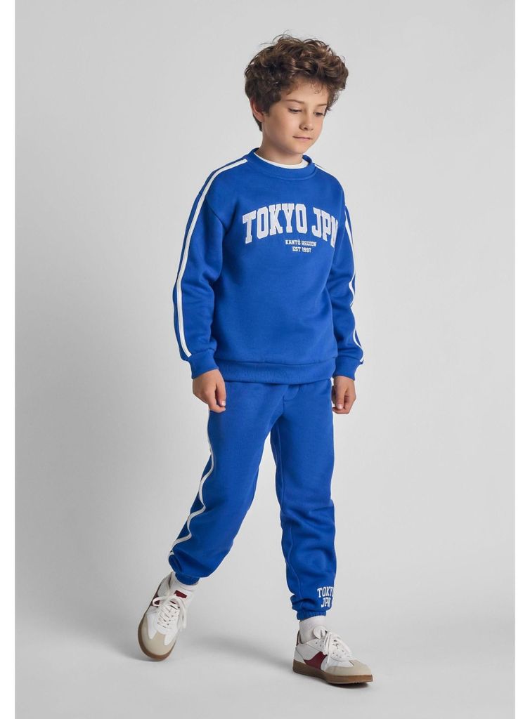 Minoti Jogginghose Baumwolle Blau Gr. 134 für Jungen