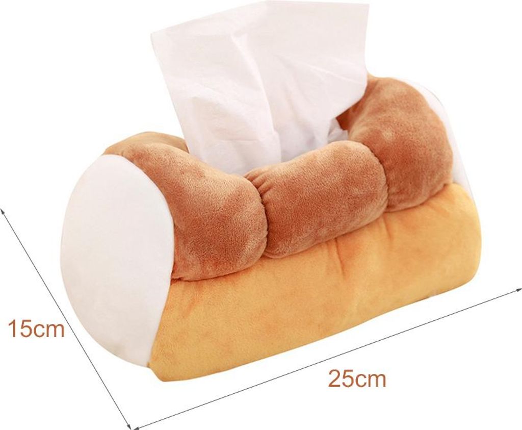Simulation Toast Tissue Box Plüsch Brot Papier Halter Serviette Container Für Home Car Cafe