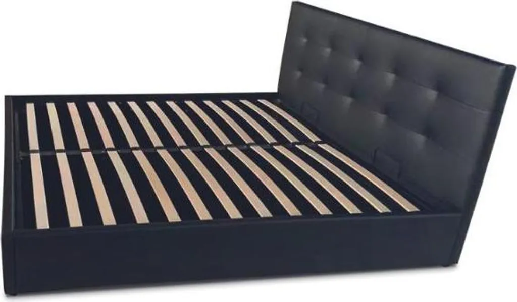 Lit gigogne 160x200 Peggy noir avec sommier à lattes en bois