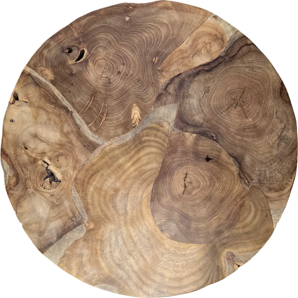 Table d'appoint de canapé ronde en bois - Support ordinateur et café - 5