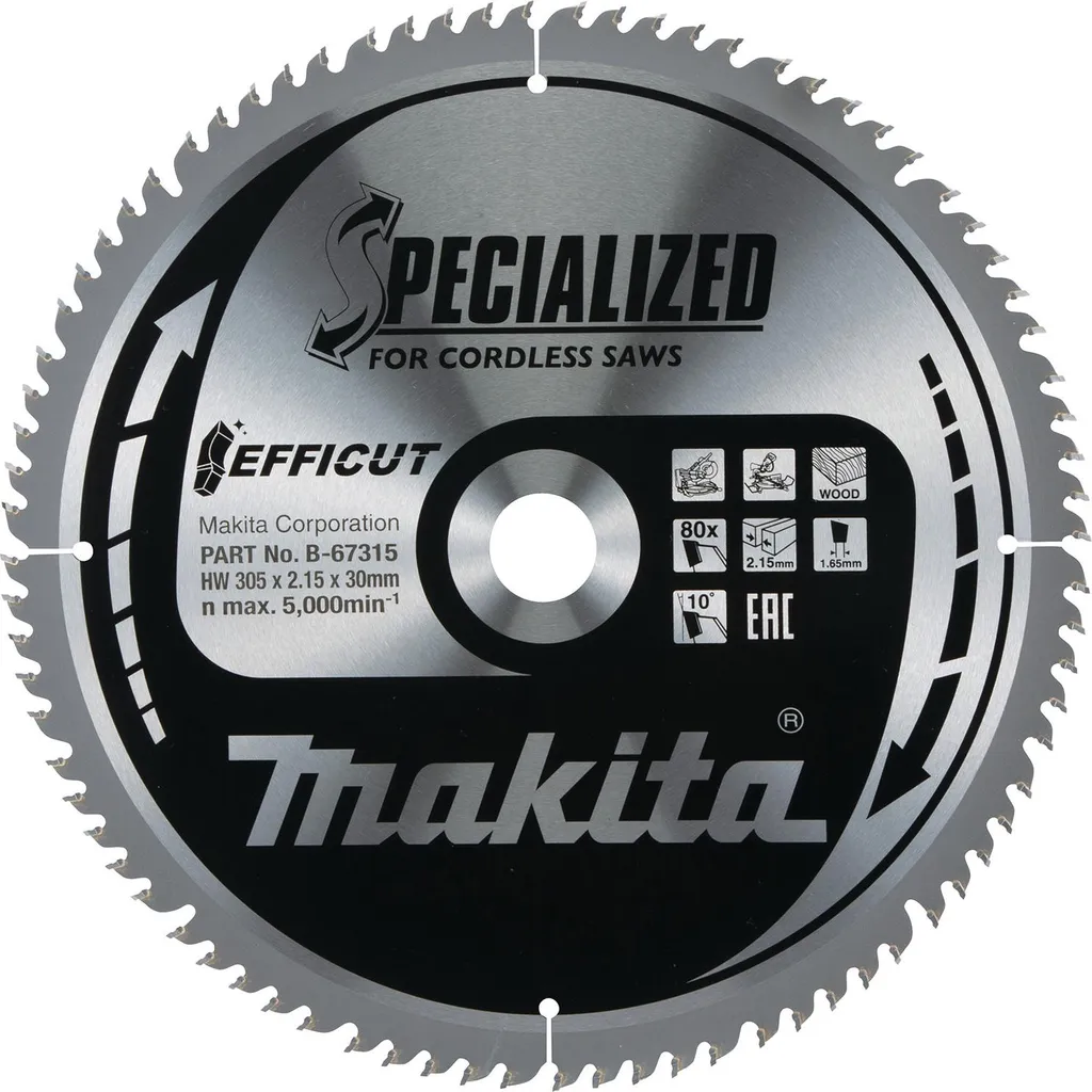Lame de scie circulaire Makita Efficut B-67262 - 305 x 30 mm 80 dents