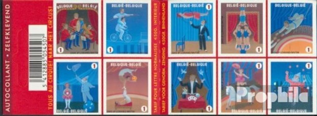 Briefmarken Belgien 2009 Mi 3975-3984MH (kompl.Ausg.) Markenheftchen postfrisch Zirkus