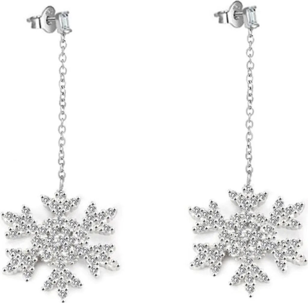 Boucles d'oreilles flocon argent hypoallergénique pour oreilles sensibles
