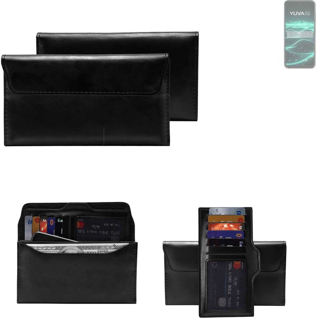 K-S-Trade Handy Hülle kompatibel mit Lava Yuva 5G Schutz Hülle Tasche Schutz Case Handytasche Kunstleder schwarz, 1x