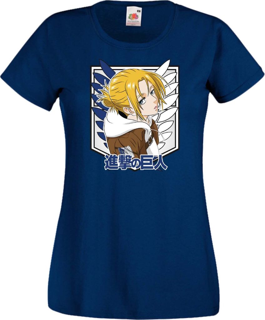 Damen T-Shirt Anime Manga Attack Anime On Titan Annie Leonhart 01 Annie Leonhart, Lady M / Dunkelblau