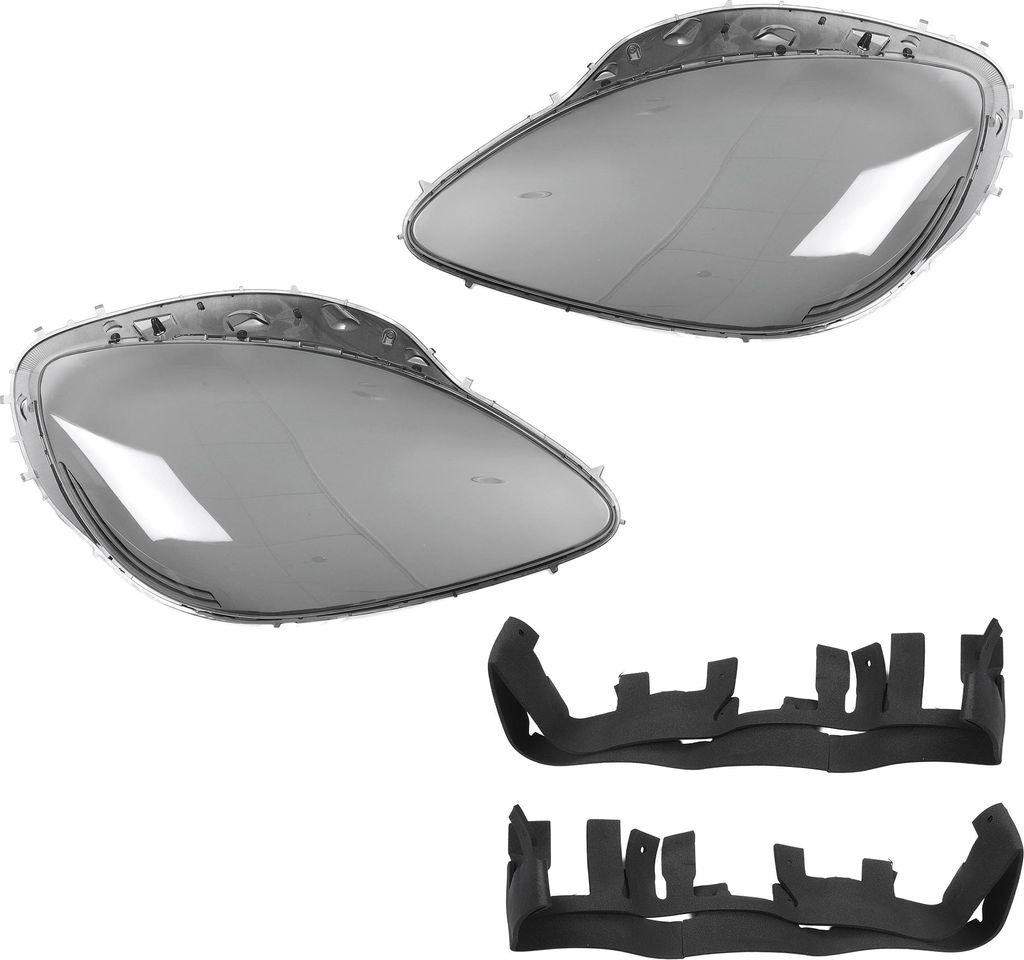 Scheinwerferabdeckung für Chevy Corvette C6 2005-2013 Front Links Rechts Scheinwerfer Linse Klar Abdeckung Rauchfarben mit Dichtung 1 Set