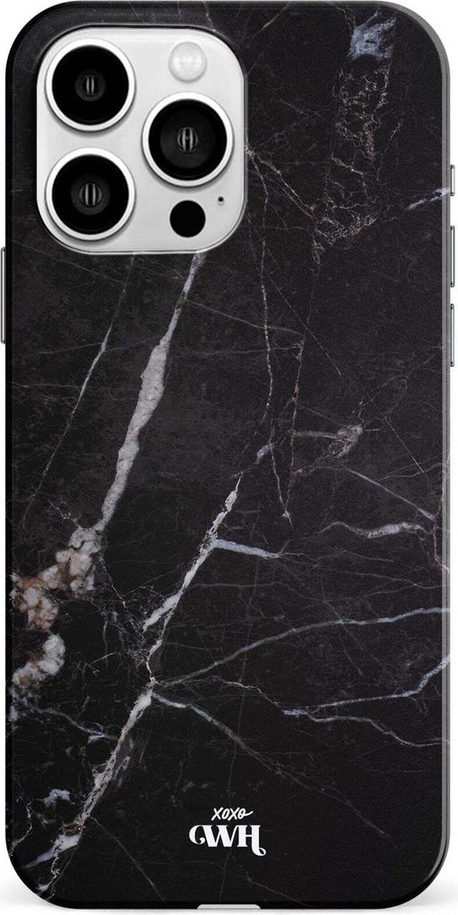 Marble Black Single Layer - Hülle kompatibel mit iPhone 14 Pro Max - Schwarz