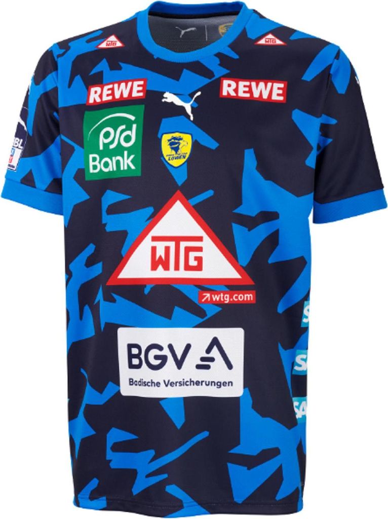 Puma RNL Rhein Neckar Löwen Away Auswärtstrikot Trikot Jersey T-Shirt 22/23 HBL blau/schwarz 771697-03, Größe:XXL