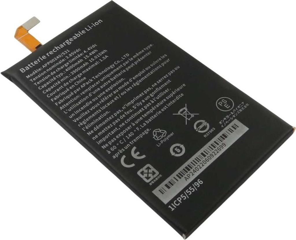 Avizar, Smartphone-Akku 3,85 V 4000mAh für Cat S31 Li-Polymer, Schwarz