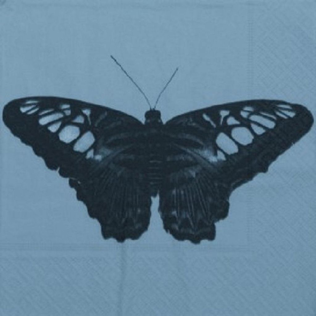20 LUNCH SERVIETTEN 33x33cm. SCHMETTERLING blau