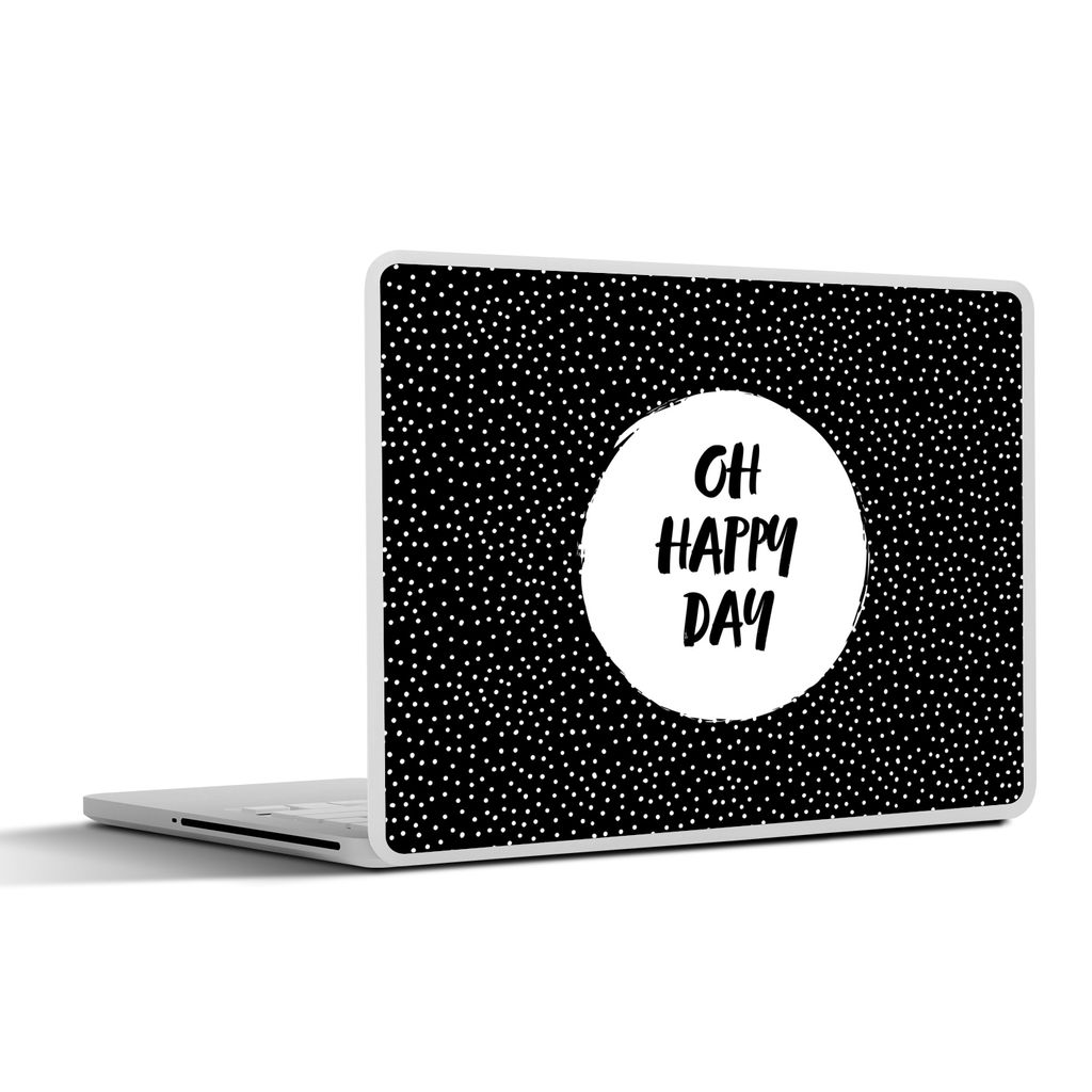 MuchoWow Laptop Aufkleber Sticker Cover Zitate - Text - Oh happy day - Glück 40x30 cm - Laptop Dekoration - Selbstklebend