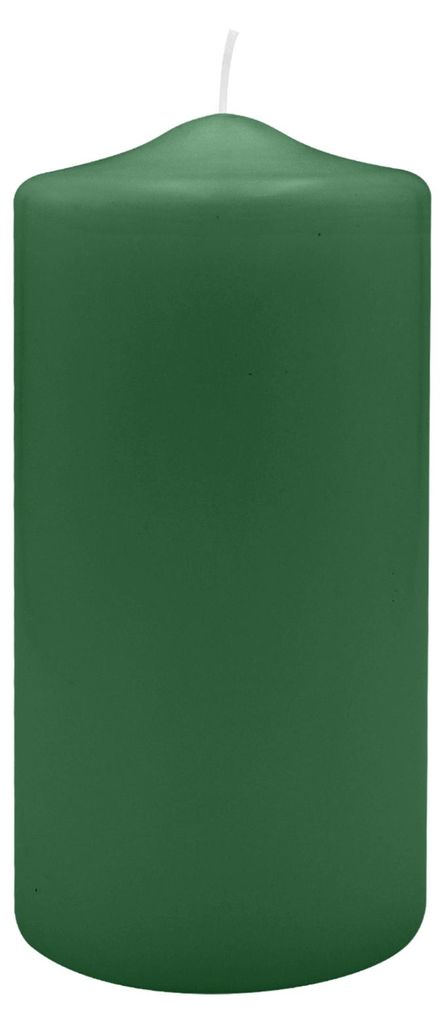 Spitzkopf Stumpen Kerzen Fairway Grün 20 x Ø 10 cm, 6 Stück