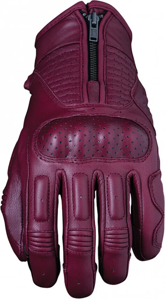 Gants moto femme pour conduite urbaine Five Kansas cuir rouge taille M