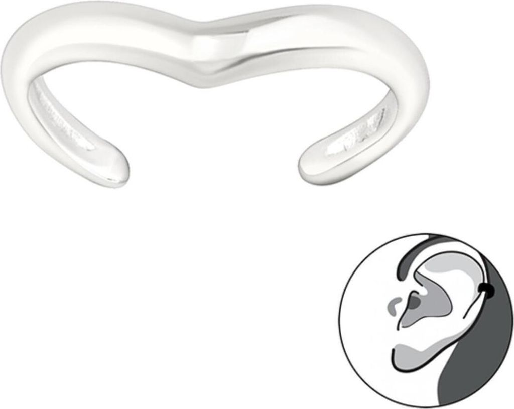 Ohrklemme Silber 925: Ear Cuff Ohrring ohne Loch Silber