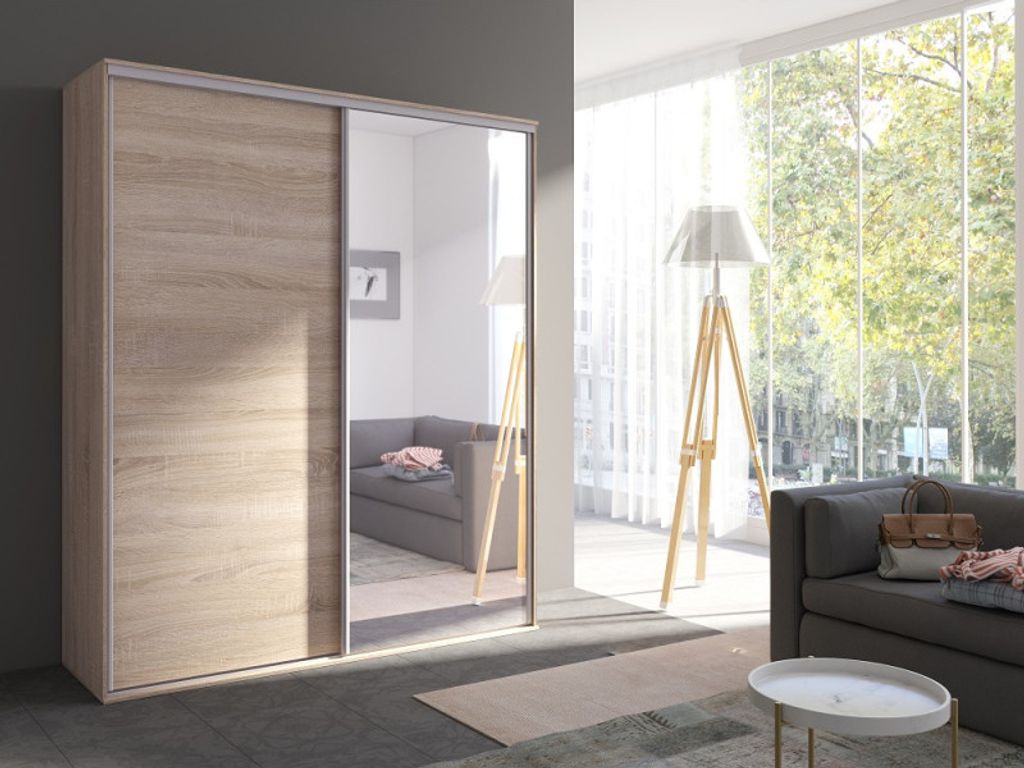 Spiegelschrank 204 cm AMBOY 2 – Sonoma-Eiche