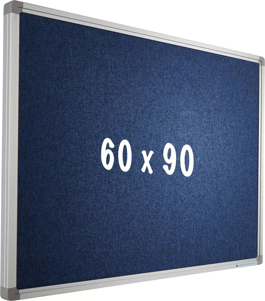 Pinnwand Camira Stoff PRO Garfield - Aluminiumrahmen - Einfache Montage - Reißzwecken - Blau - Pinnwände - 60x90cm