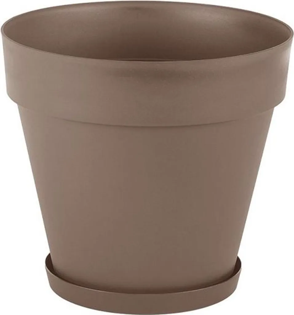 Pot de fleurs Taupe ECO Hoch-Hoch Mansion 76L Ø 55 cm avec drainage