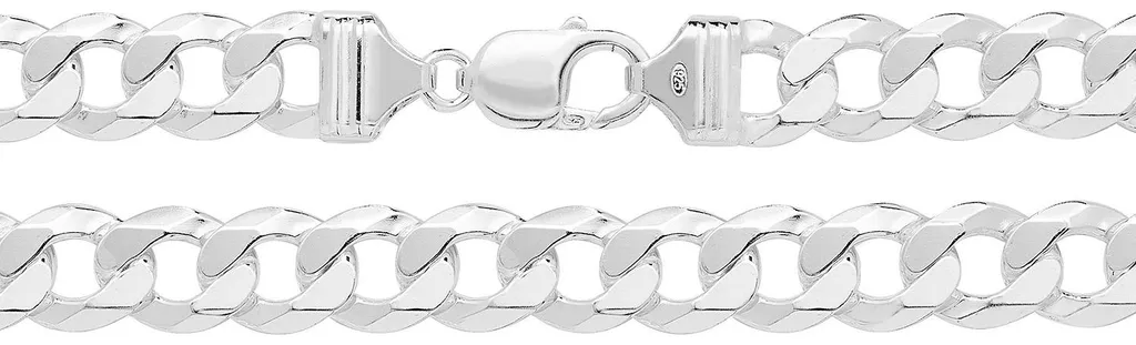 Gourmette Homme en Argent 925 Massif, Maille Large 12mm - 29 Grammes