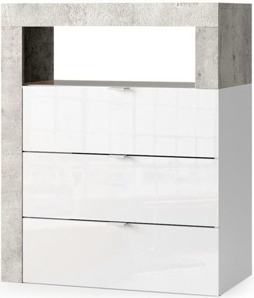 Meublorama MI-HAMBURG-439030-42CE*1C/26KG, Weiß, 3 Schublade(n), 350 mm, 640 mm, 780 mm, 26 kg