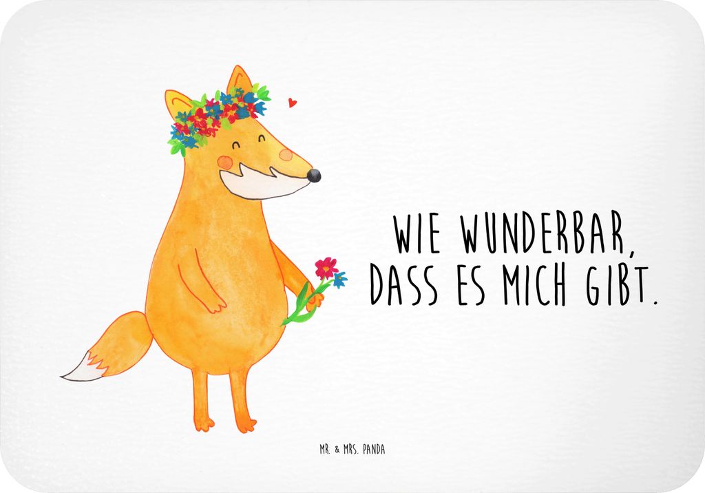 Mr. & Mrs. Panda magnet Fuchs Blumen - Weiß - Geschenk, Liebe, zettelhalter, Fox, Notizhalter, haftmagnet, Mich, Blumenliebe, Ich, Kühlschrankmag...