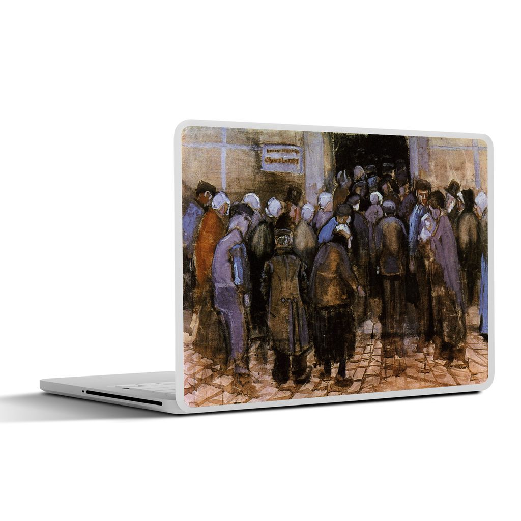 MuchoWow Laptop Aufkleber Sticker Cover Die Armen und das Geld - Vincent van Gogh 25x18 cm - Laptop-Deko