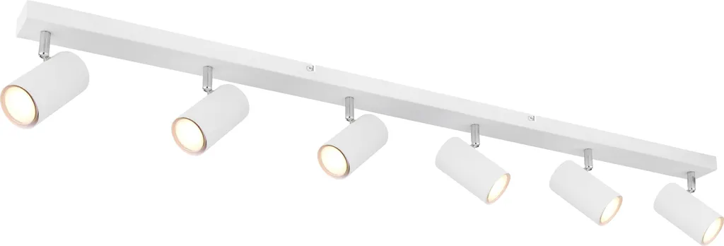 Solution Éclairage Pièce Sombre Projecteur 6 Spots Métal Blanc Globo GU10