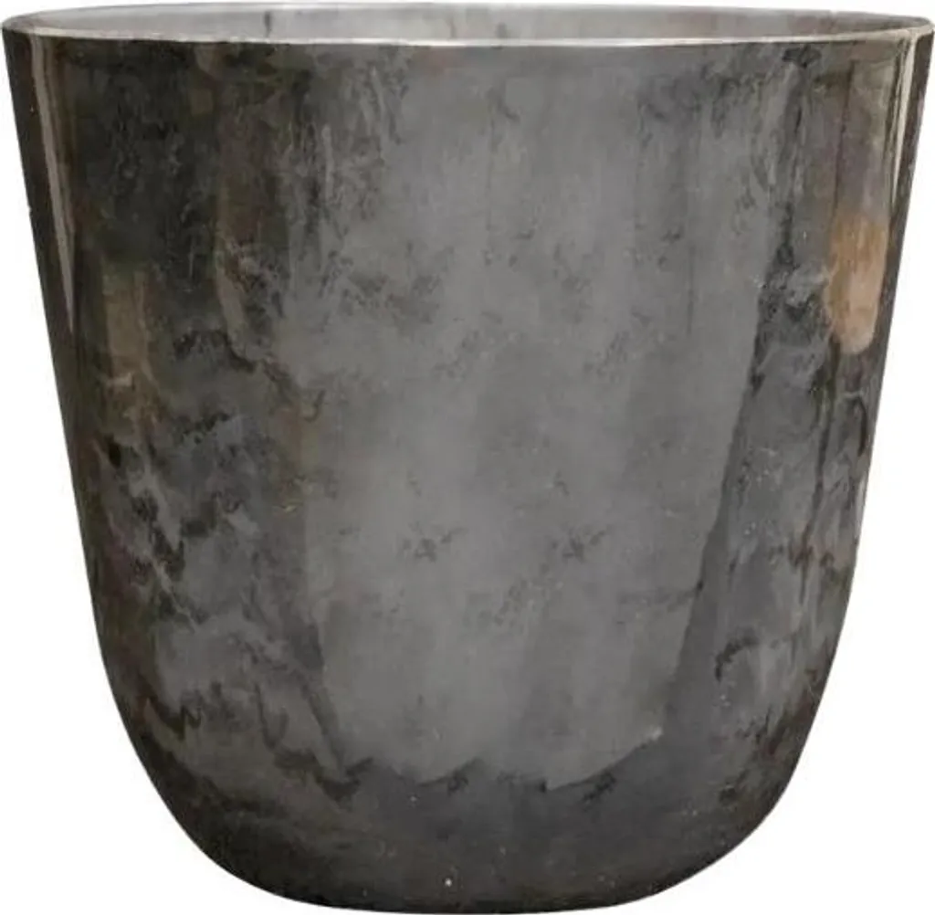 Pot de fleurs incassable aspect marbré gris 27 cm spécial extérieur