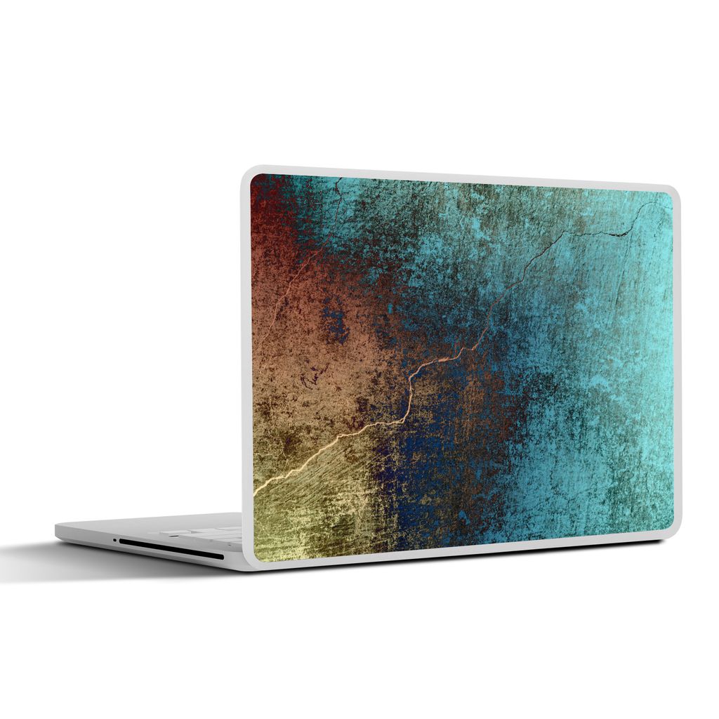 MuchoWow Laptop Aufkleber Sticker Cover Farbige Wand mit einem Riss 36.5x27.5 cm - Laptop-Sticker