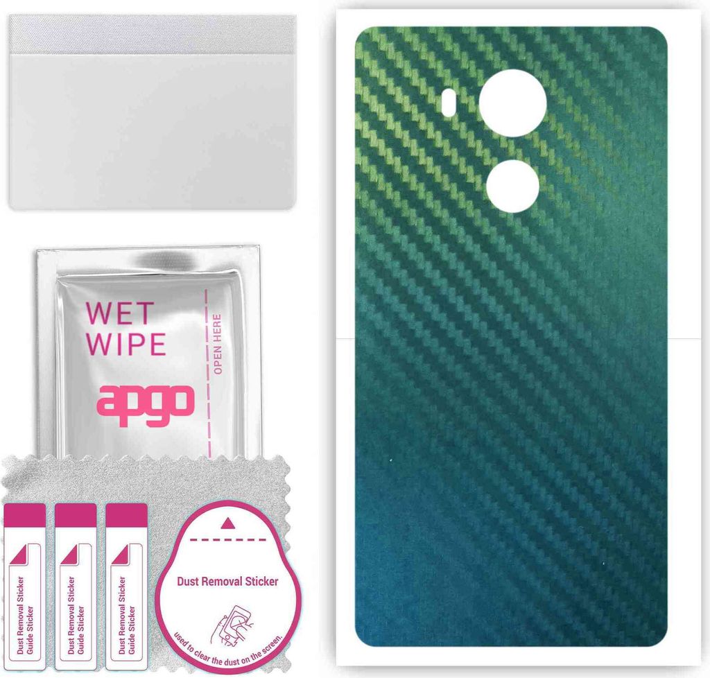 apgo Rückseite Schutzfolie, Skin, kompatibel mit Huawei Mate 8, Hinten Displayschutzfolie aus Vinylfolie, kratzfest, einfache Montage - Kohlenstof...