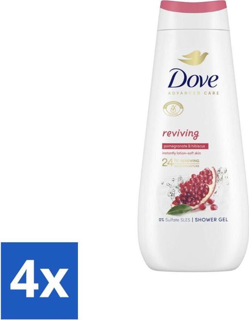 Dove Reviving Duschcreme - Granatapfel & Hibiskus - 400 ml - Vorteilspack - 4 Stücke