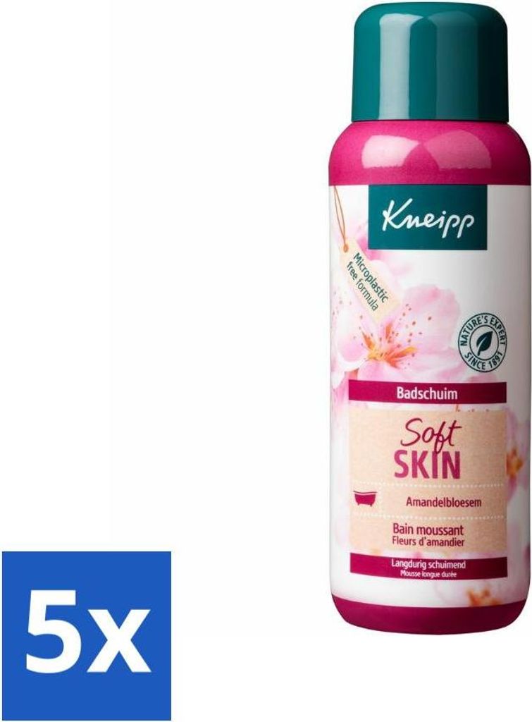 Kneipp - Badeschaum - Mandelblüte - Für trockene und empfindliche Haut - 400 ml - Vorteilspack - 5 Stücke