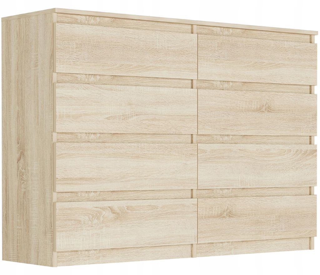 Komoda 140 cm 8 zásuvek skříňka FRAMIRE R-140-S8 sonoma Obrázek produktu 
