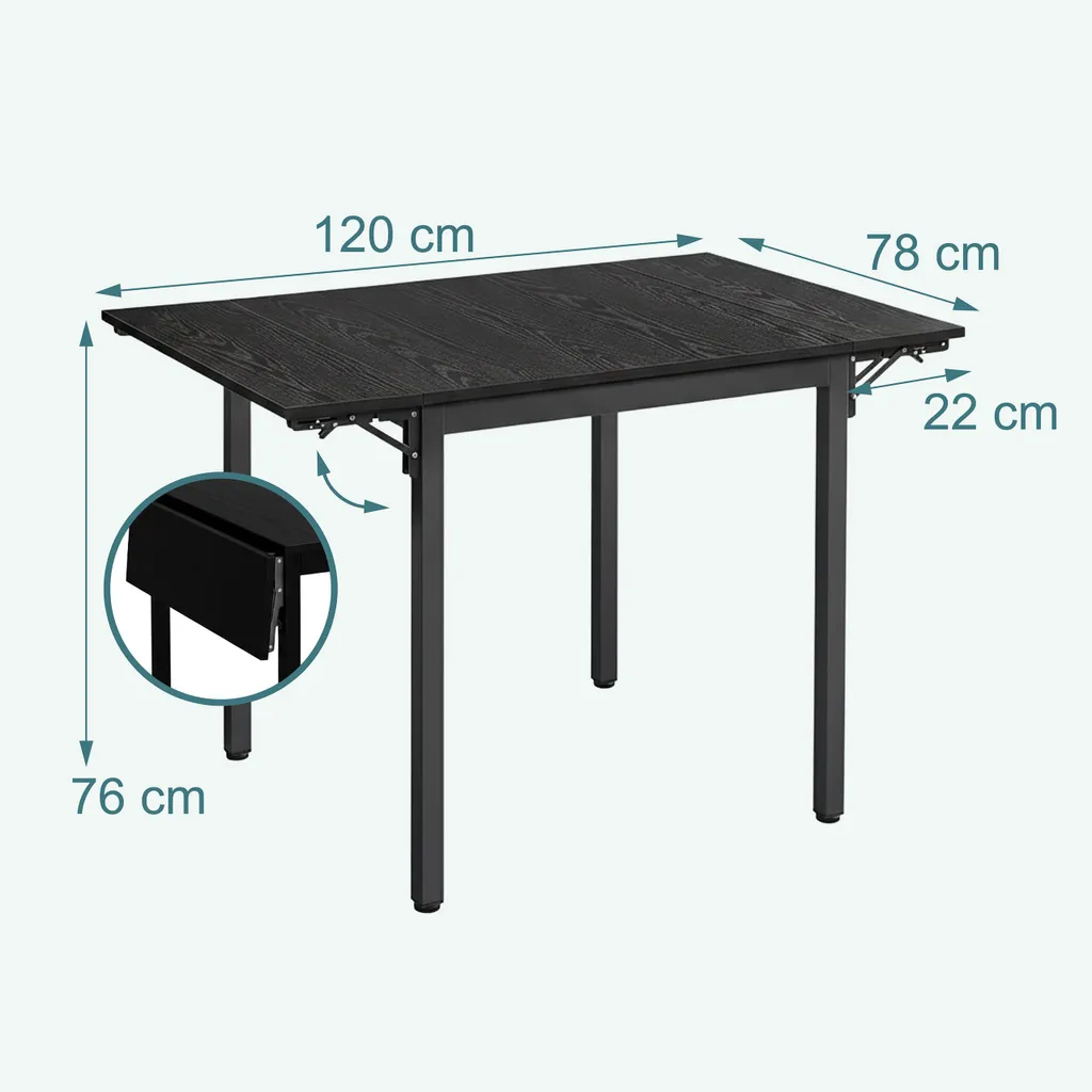 Table de cuisine escamotable Relaxdays modulable pour petit espace - 4