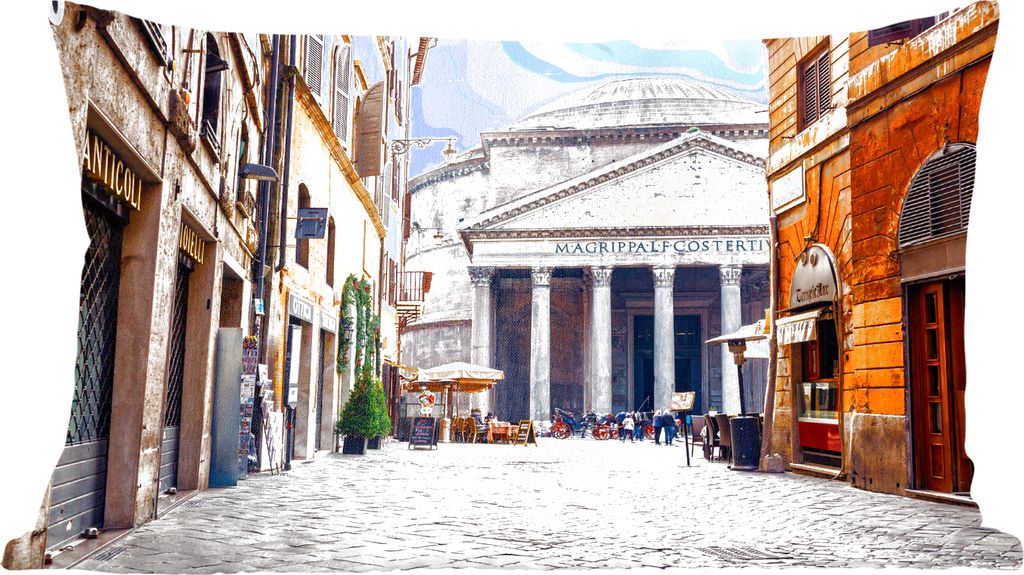 MuchoWow Zierkissen Sofakissen Wohnzimmer Dekokissen 60x40 cm Italien - Rom - Bauwerke - Kopfkissen - Polster mit Foto