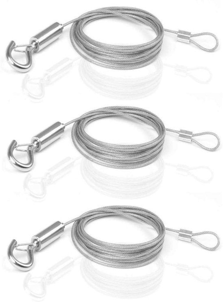 Flexible Kabelverbindung - 3-Teilige RVS-Verbindung - 2m*1,5mm - Wetterfest - Universal - Für außenliegende Sauerstoffdruckventile, Zeltseile, W...
