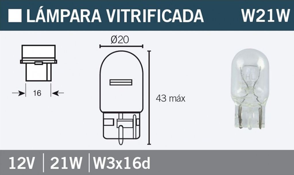 Autoglühlampe W21W 12V 21W-W3x16d Produktbild 