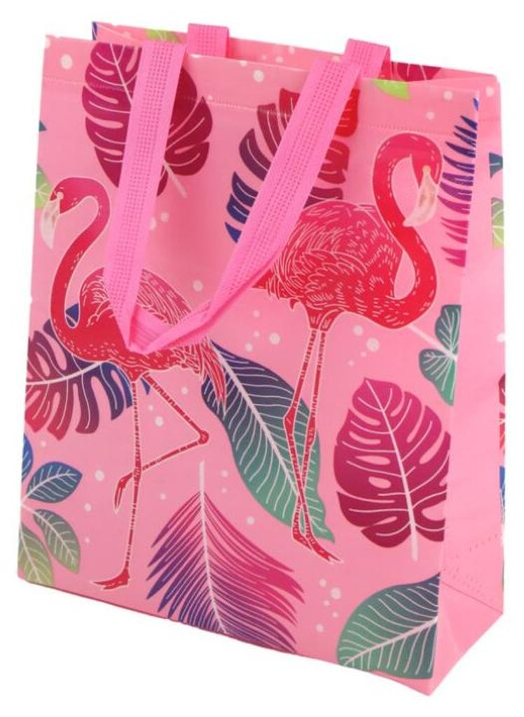 Leantoys Rosa Flamingos Geschenktüte 30,5 cm x 24,5 cm x 10 cm