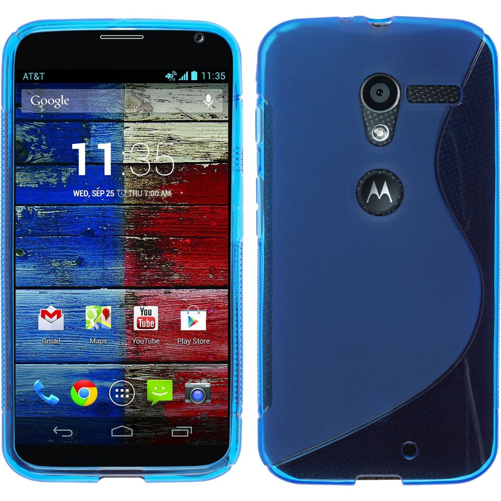 PhoneNatic Case kompatibel mit Motorola Moto X - blau Produktbild 