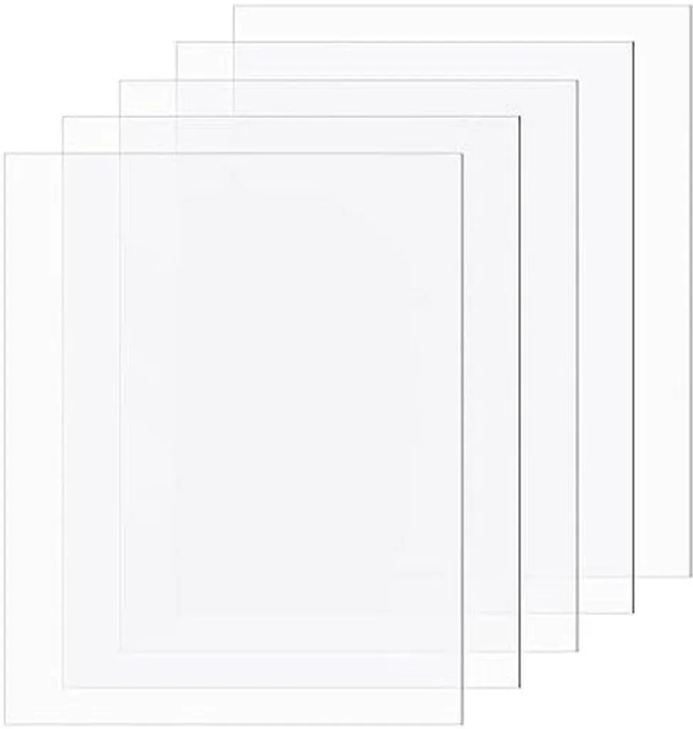 Remplacement Verre Cadre Photo : 5 Plexiglas 0,5mm 25x20cm Invisibles