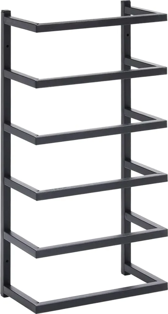 Porte-serviette gain de place noir 48 cm, idéal pour petite douche