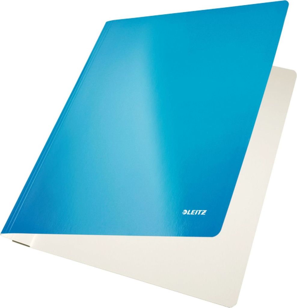 LEITZ Classeur à levier WOW, DIN A4, carton, bleu métallisé Image du produit 