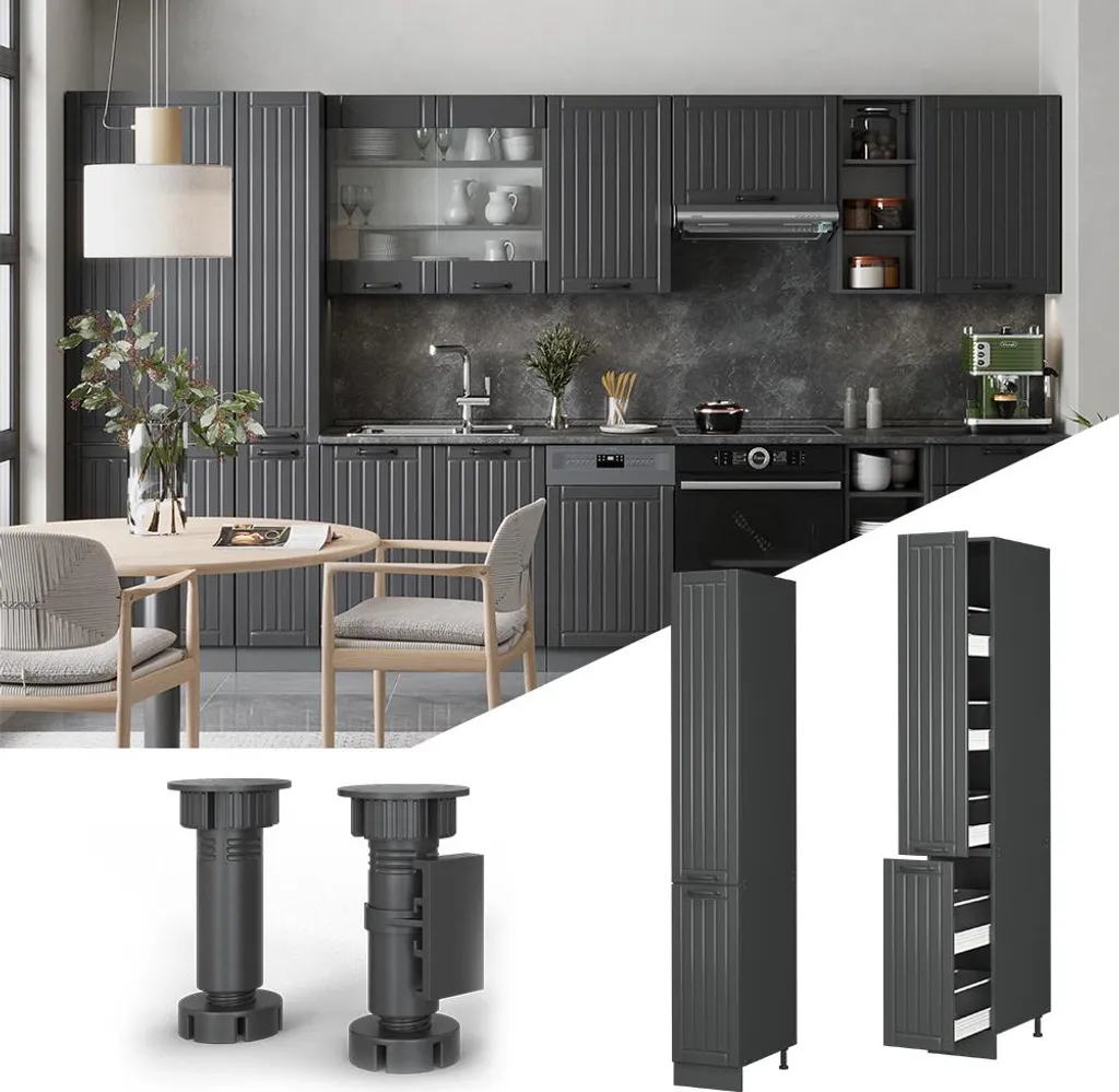 Caisson de cuisine bas 30cm Vicco Fame-Line Gris anthracite moderne